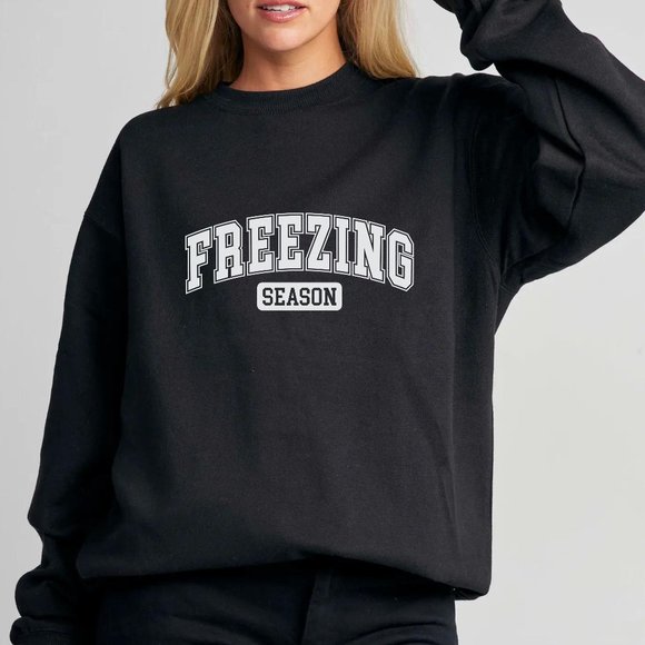 Freezing Season Red Long Sleeve Unisex Crewneck Sweatshirt - Picture 2 of 9